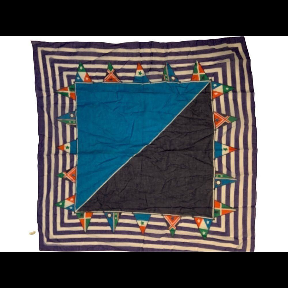 Vintage nautical flag scarf wrap made in Italy. Bright colors! Super fun! In EUC